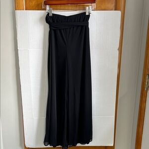 Alex Evenings Black Petite Tie Mesh Pants